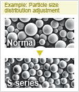 Example: Particle size distribution adjustment
