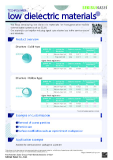 Low dielectric materials | Application examples